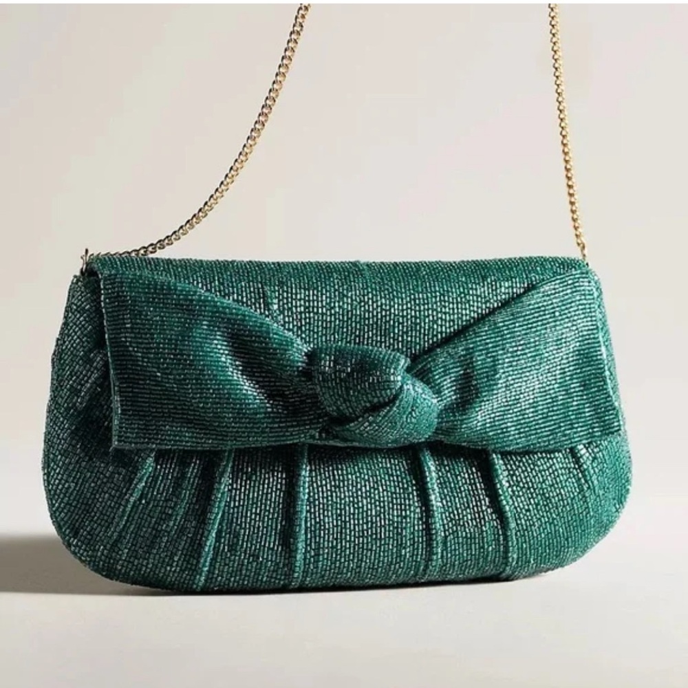 Anthropologie Maeve Beaded Bow Clutch